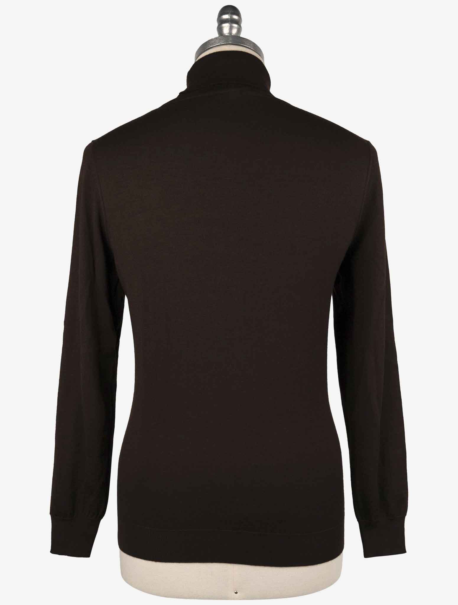 Kiton Brown Cashmere Silk Sweater Turtleneck