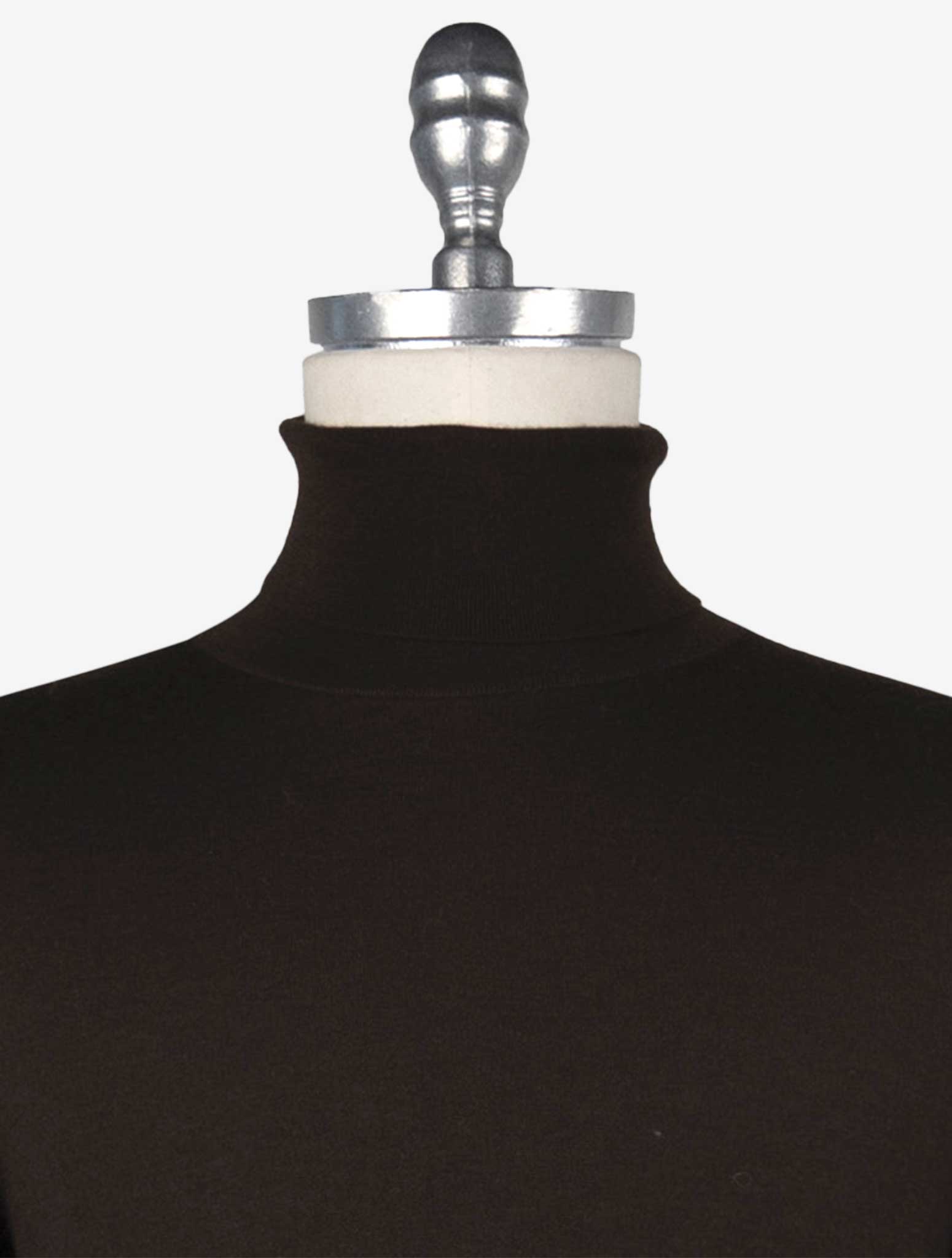 Kiton Brown Cashmere Silk Sweater Turtleneck