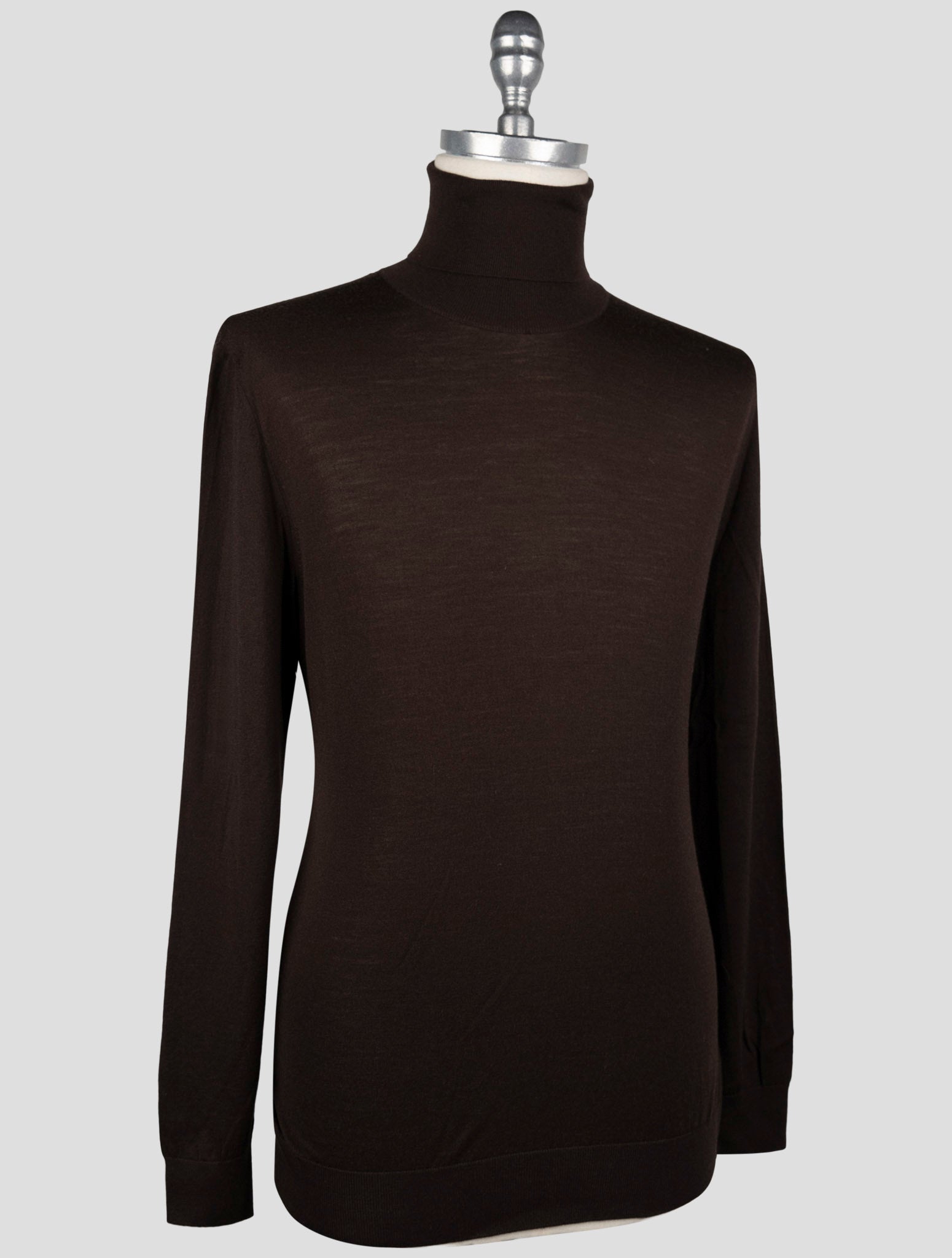 Kiton Brown Wool Sweater Turtleneck