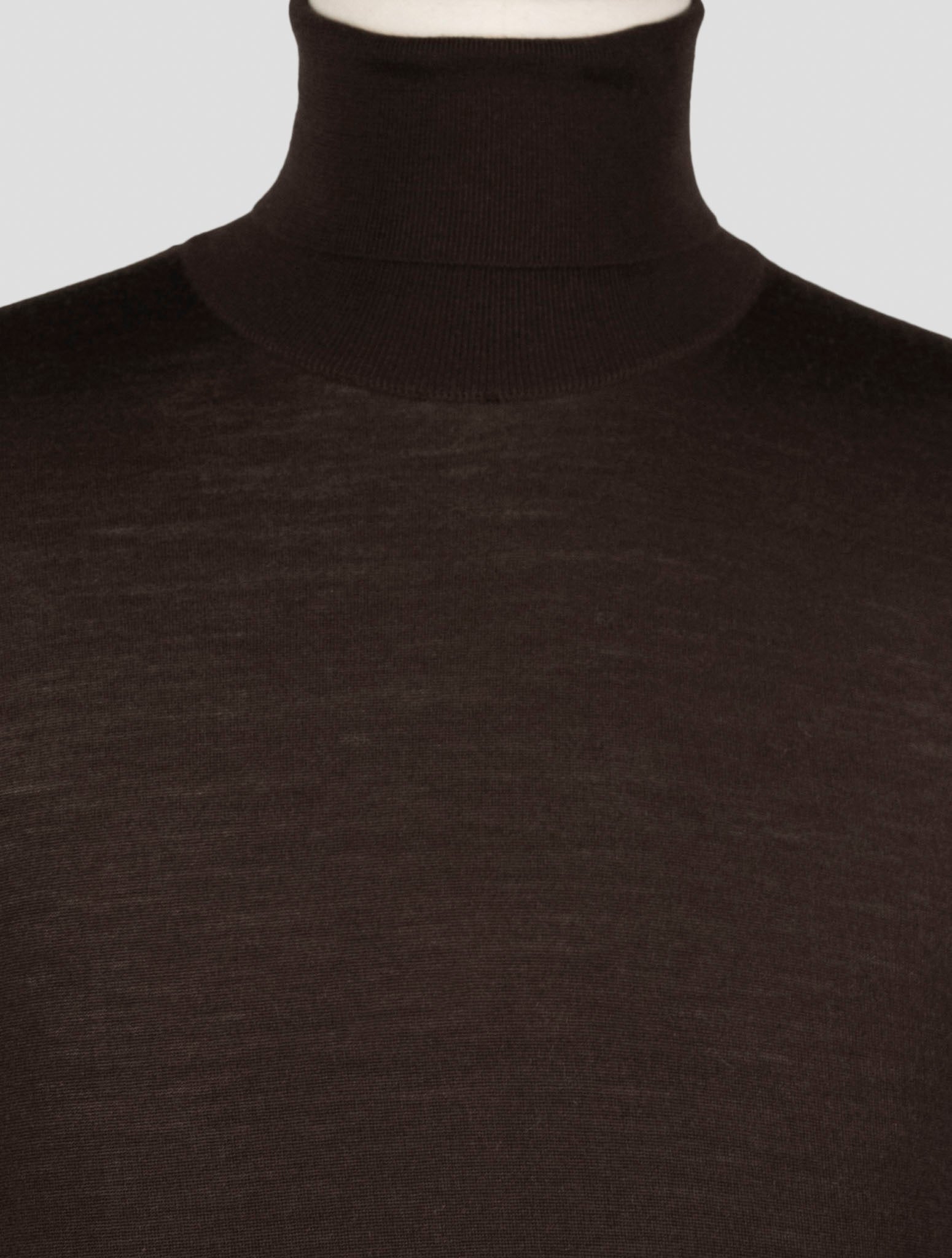 Kiton Brown Wool Sweater Turtleneck