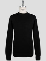 Kiton Black Silk Cotton Sweater Crewneck
