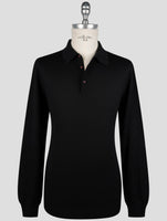 Kiton Black Wool Sweater Polo