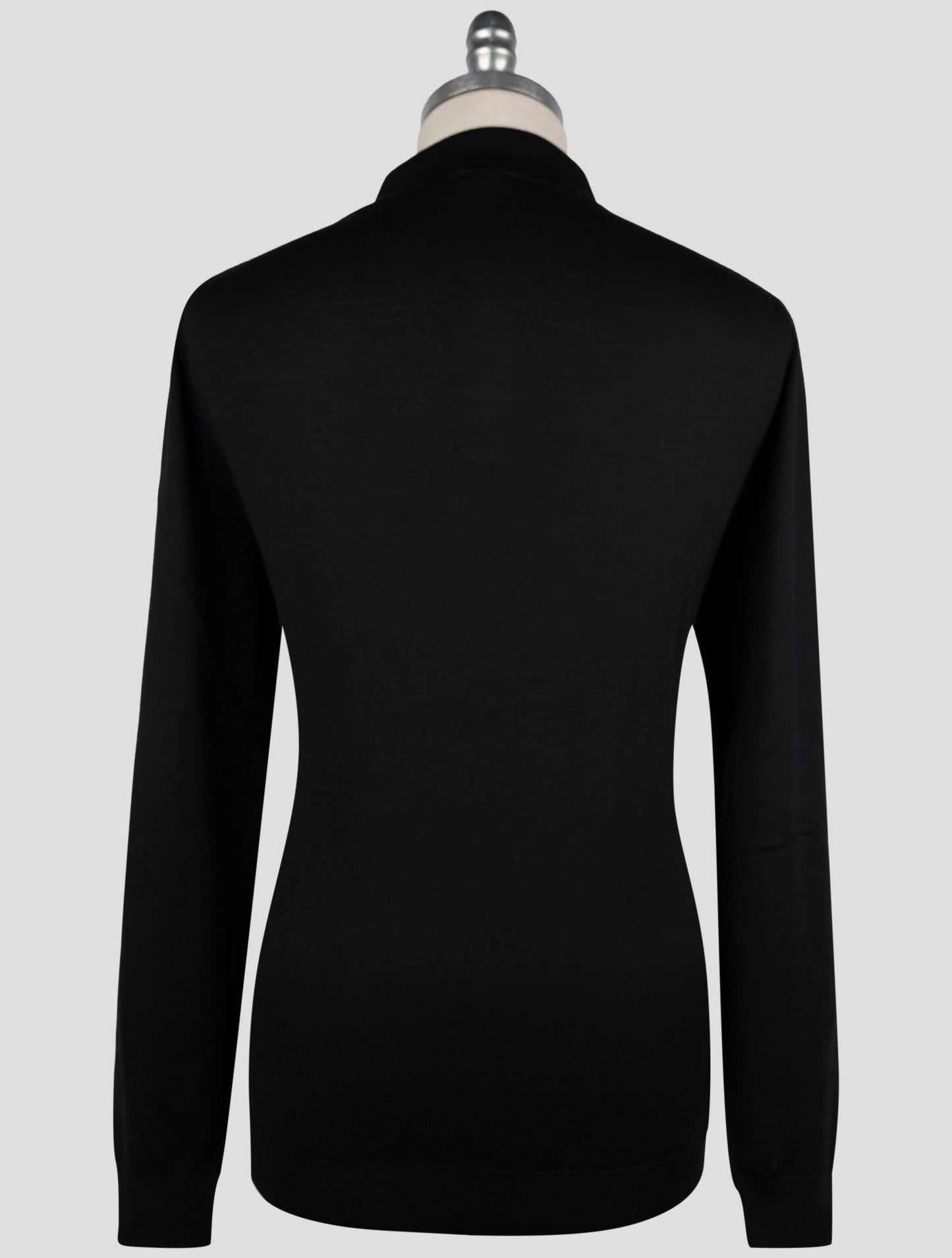 Kiton Black Wool Sweater Polo