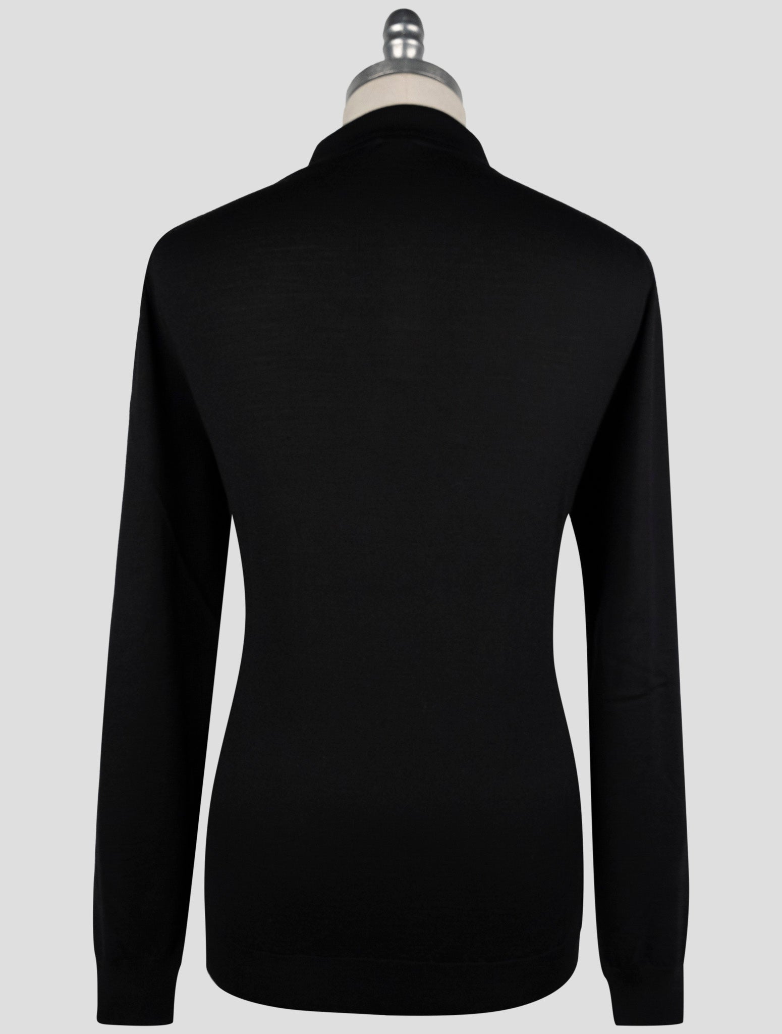 Kiton Black Wool Sweater Polo