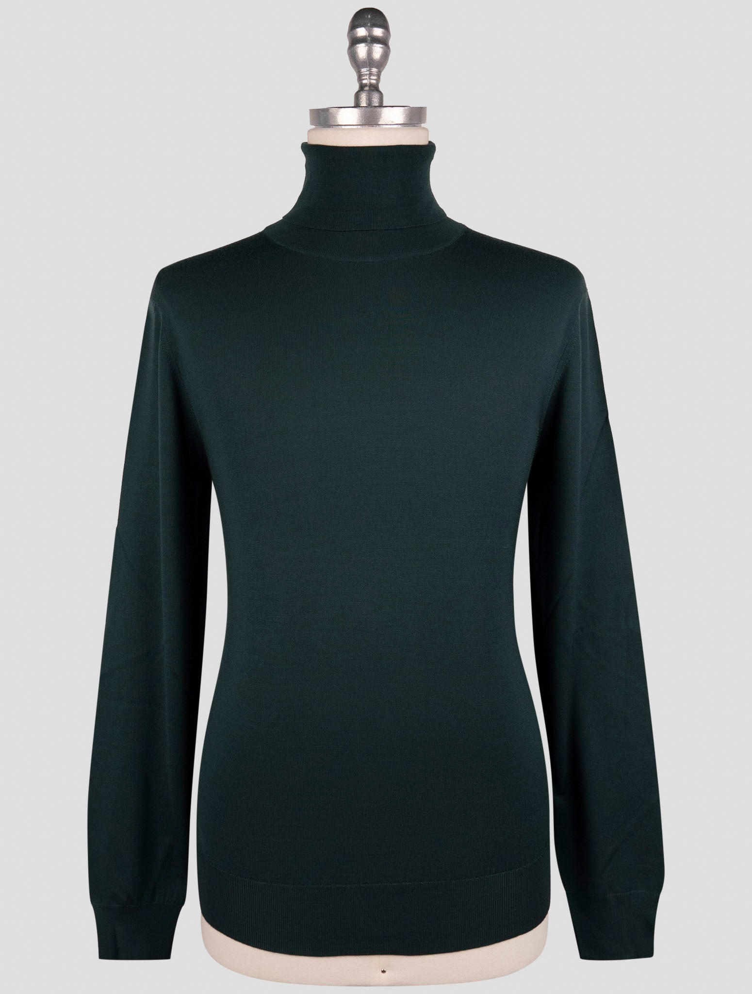 Kiton Green Wool Sweater Turtleneck