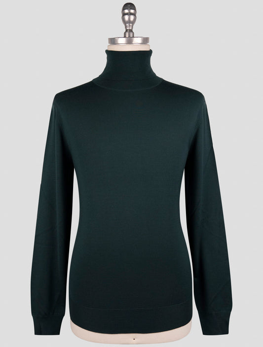 Kiton Green Wool Sweater Turtleneck