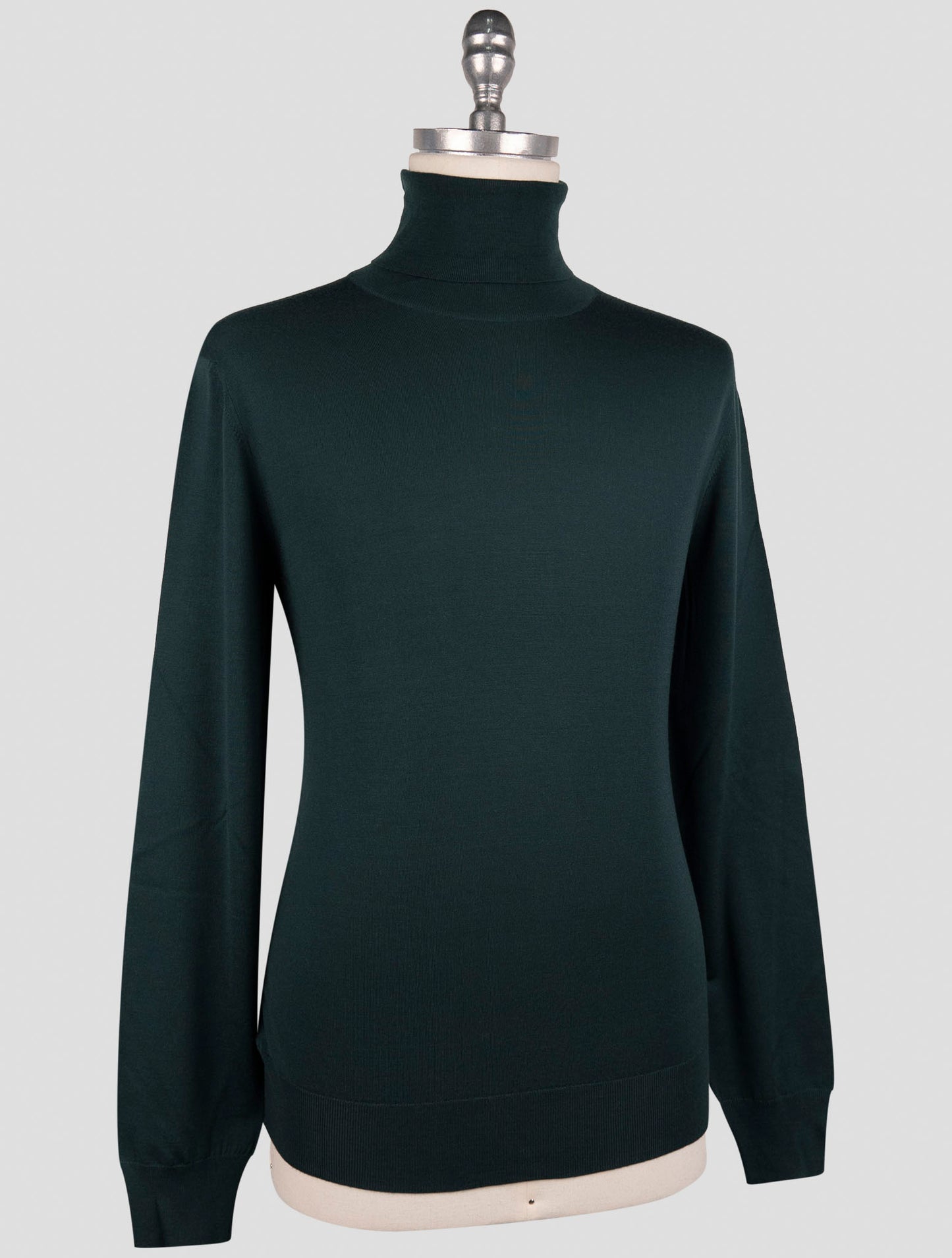 Kiton Green Wool Sweater Turtleneck