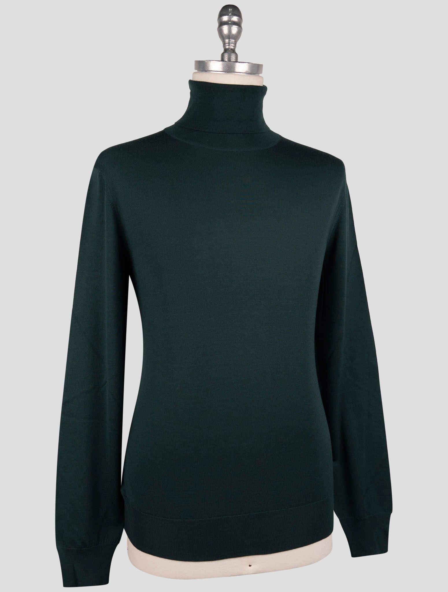 Kiton Green Wool Sweater Turtleneck
