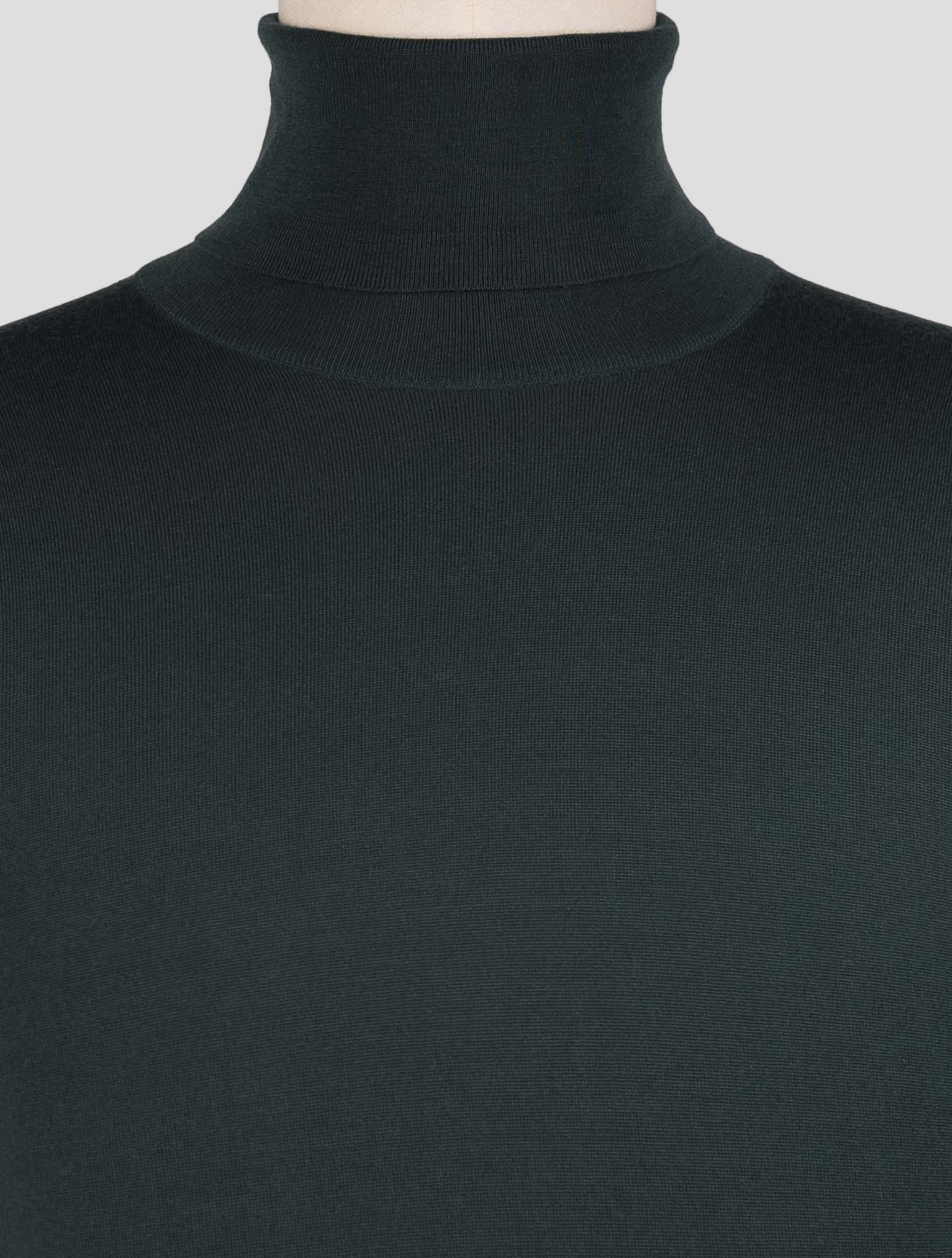 Kiton Green Wool Sweater Turtleneck