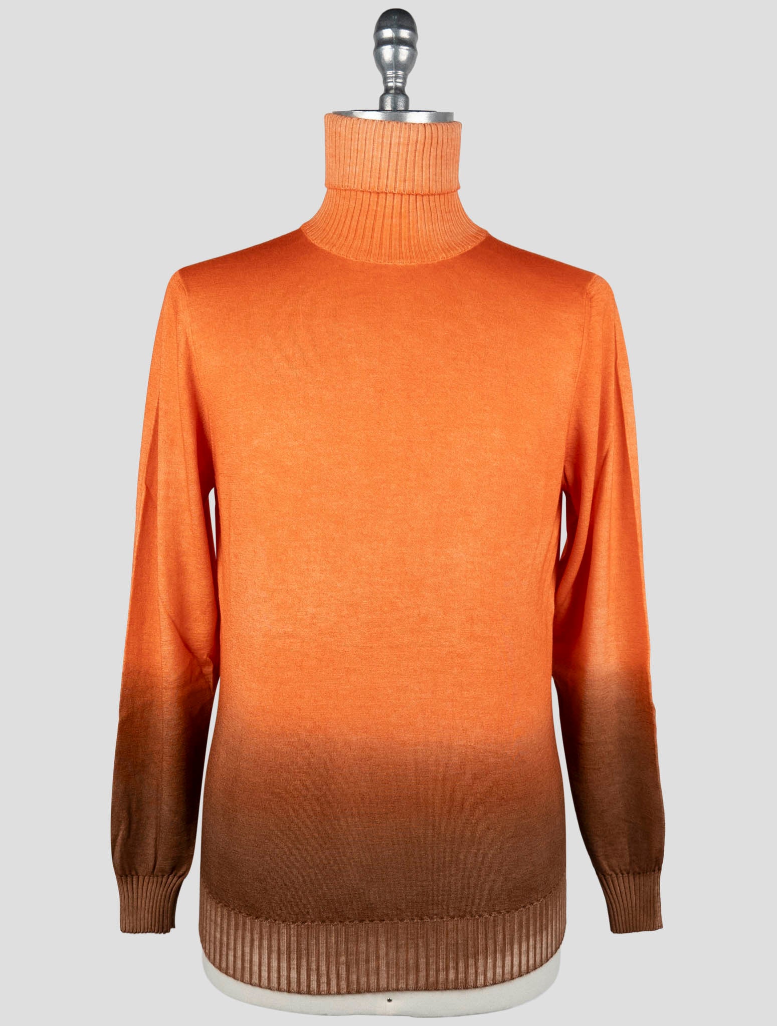 Kiton Orange Cashmere Sweater Turtleneck