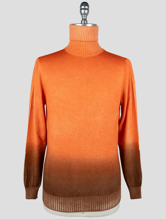 Kiton Orange Cashmere Sweater Turtleneck