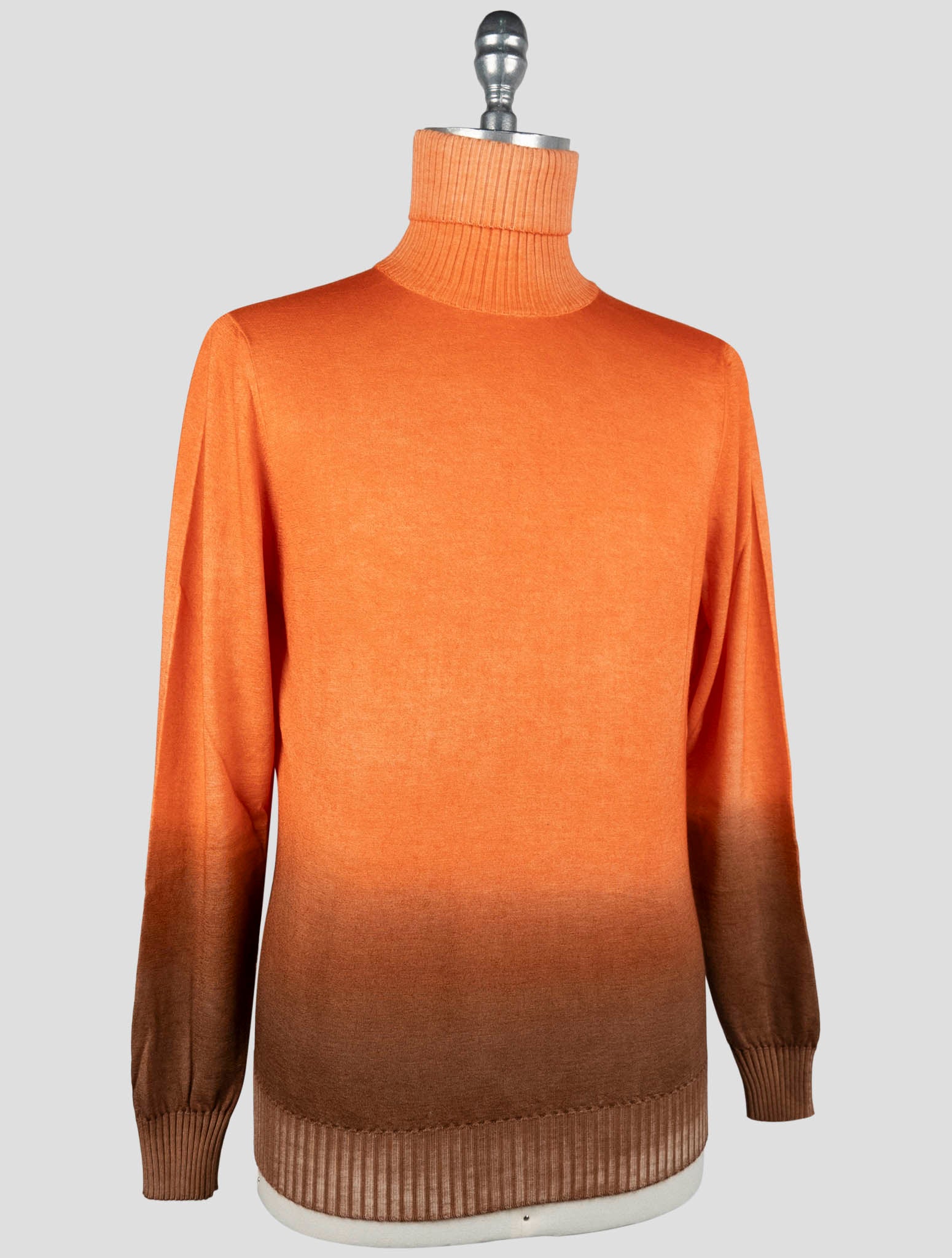 Kiton Orange Cashmere Sweater Turtleneck