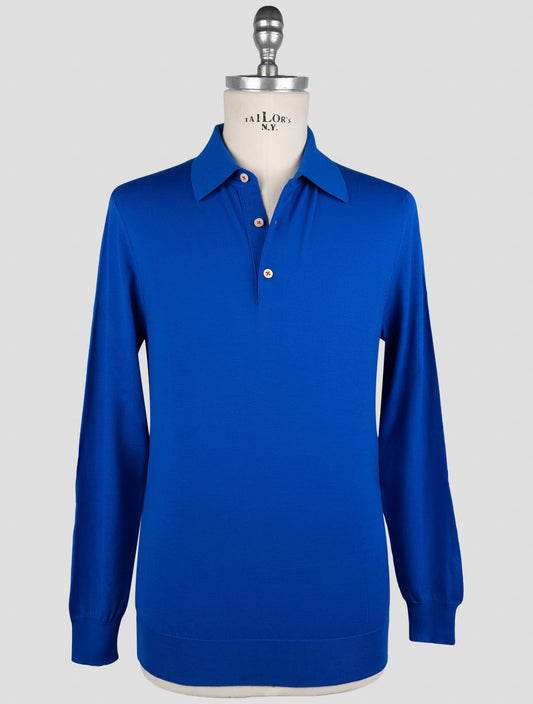 Kiton Blue Wool Sweater Polo