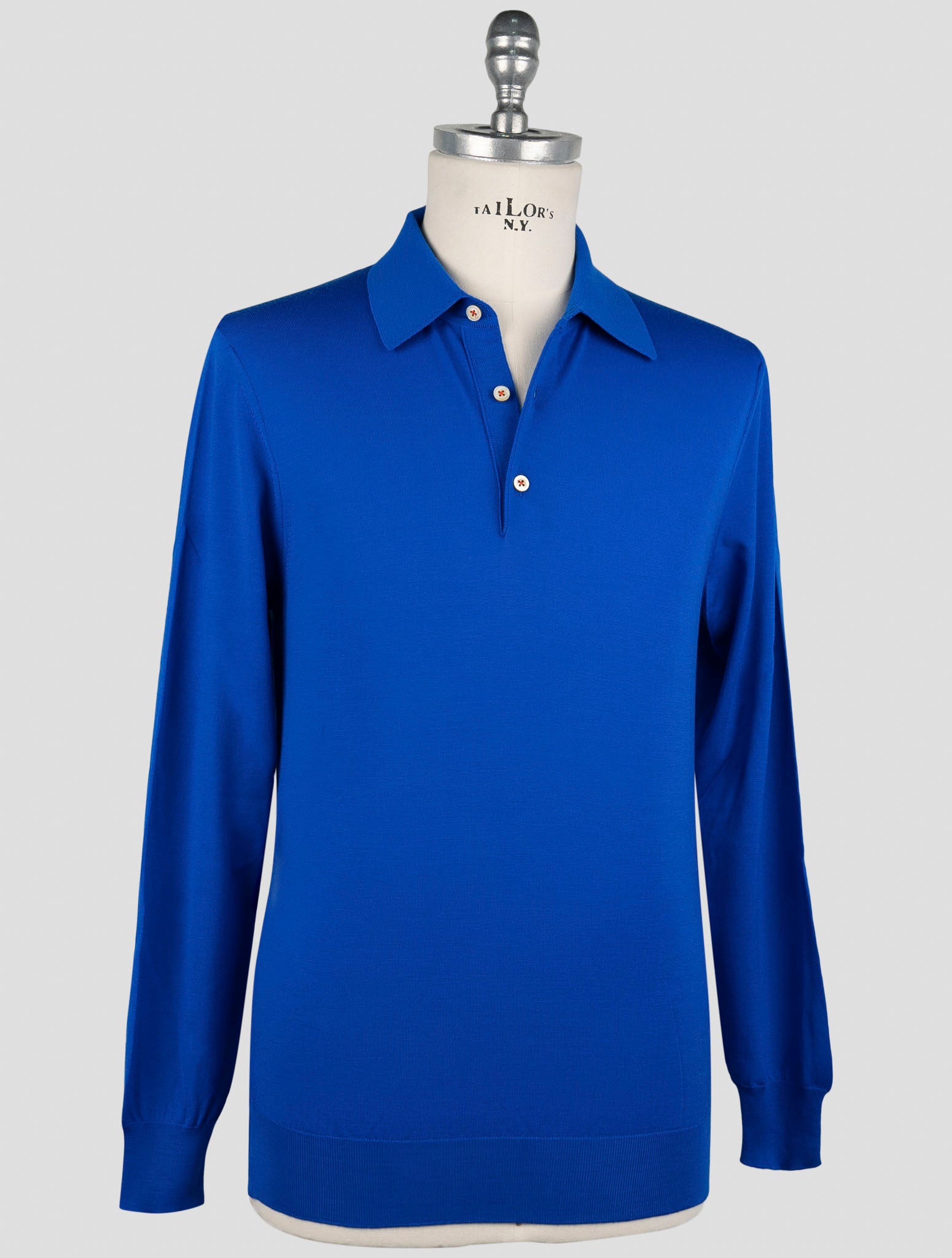 Kiton Blue Wool Sweater Polo