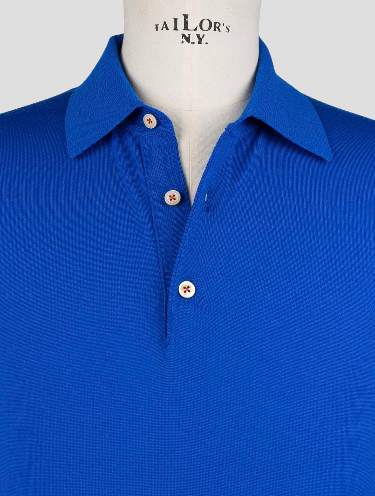 Kiton Blue Wool Sweater Polo