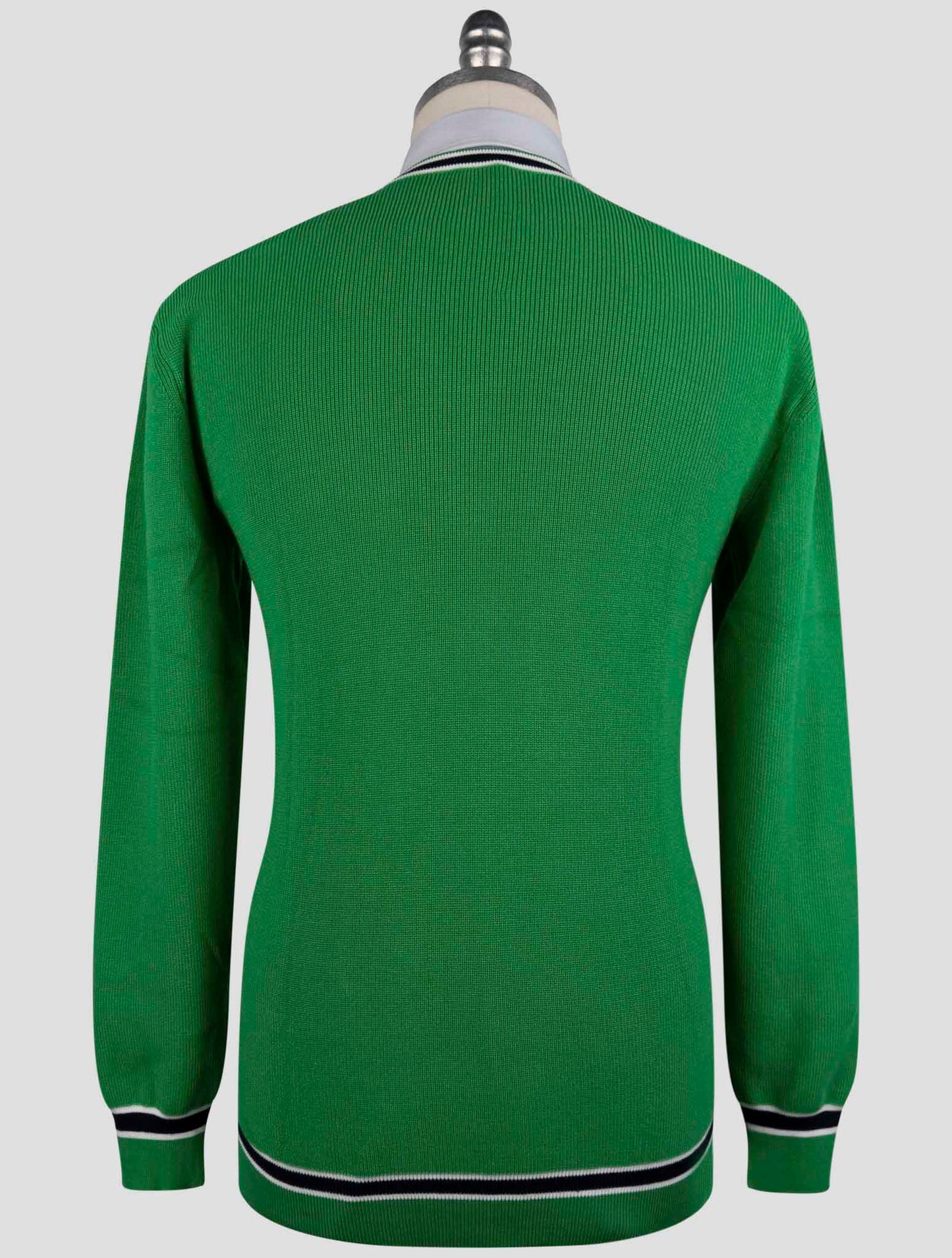 Kiton Green Cotton Sweater V-Neck
