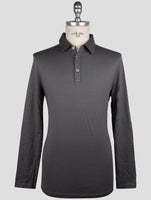 Kiton Gray Cotton Cashmere Sweater Polo
