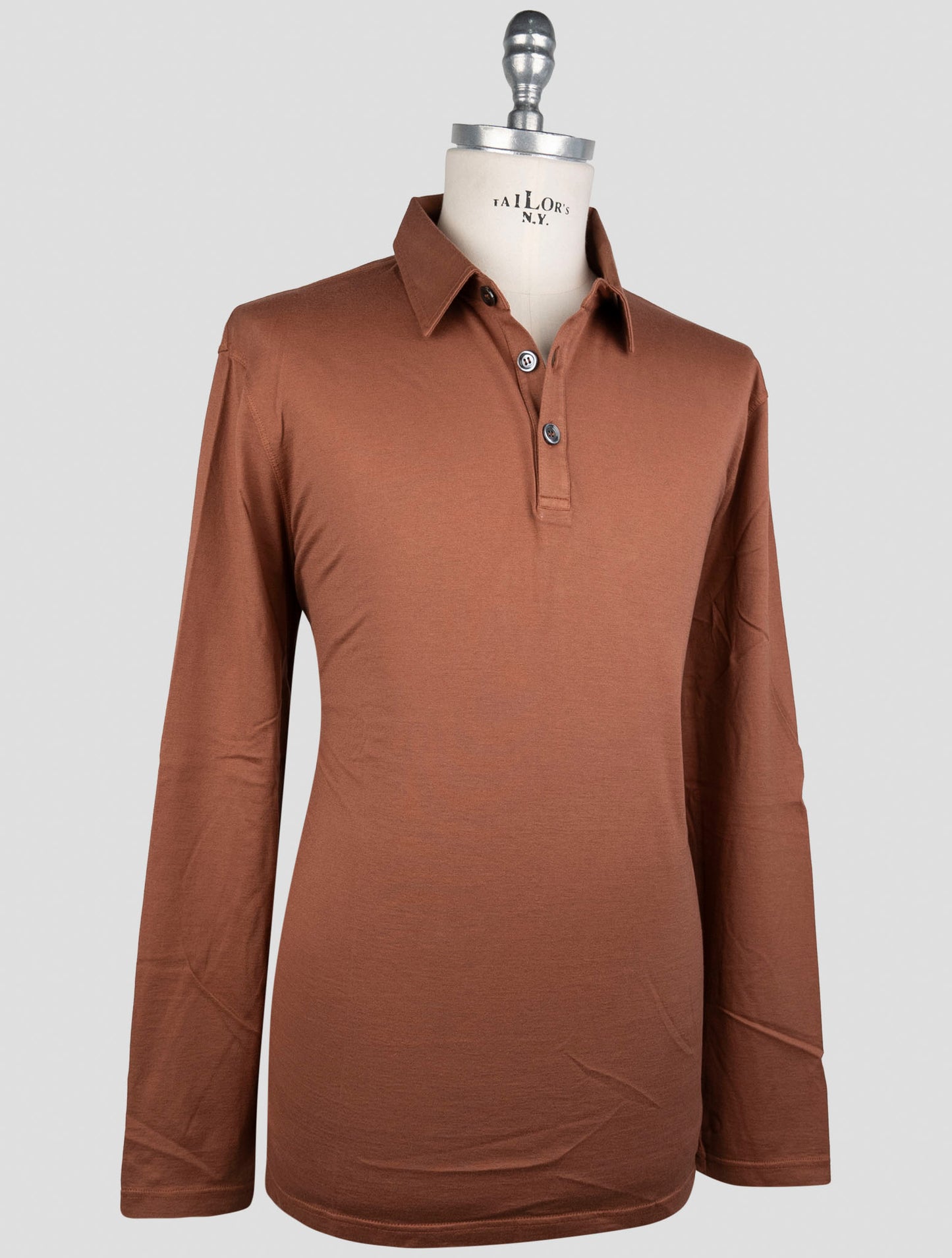 Kiton Brown Cotton Cashmere Sweater Polo