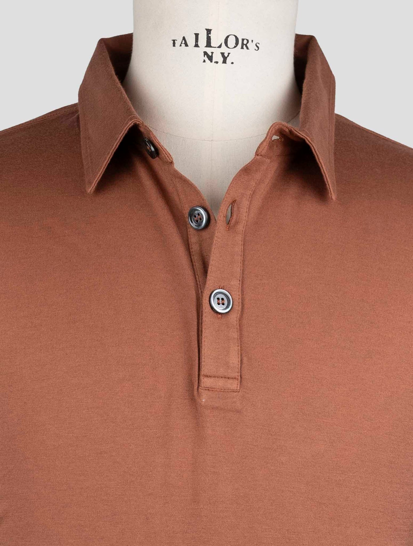 Kiton Brown Cotton Cashmere Sweater Polo