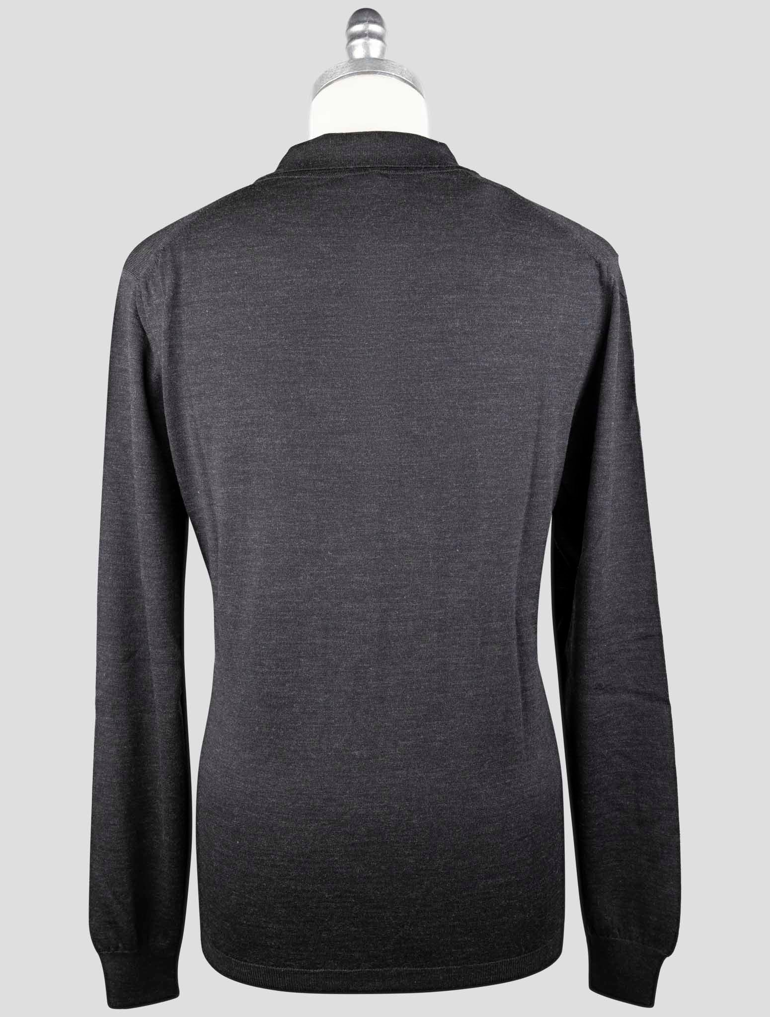 Kiton Dark Gray Wool Sweater Polo