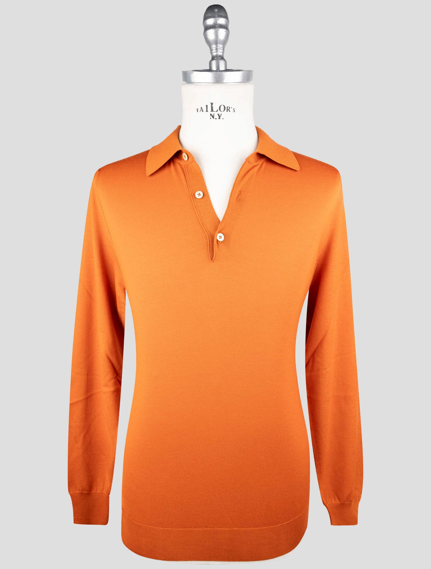 Kiton Orange Wool Sweater Polo