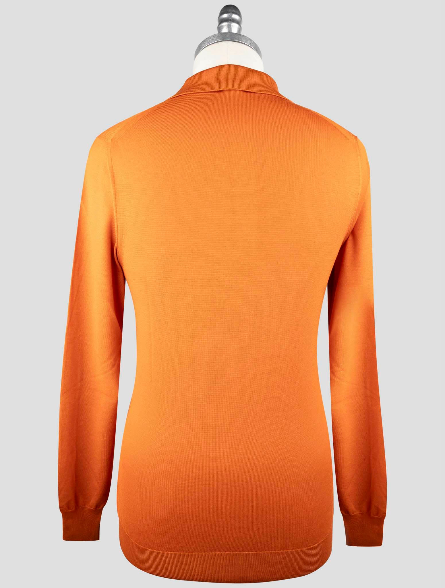 Kiton Orange Wool Sweater Polo