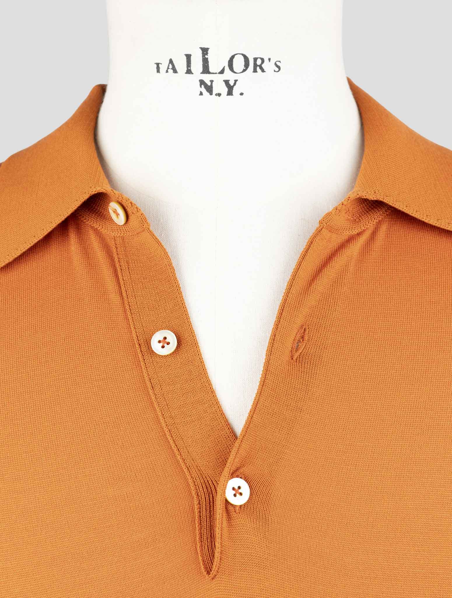 Kiton Orange Wool Sweater Polo