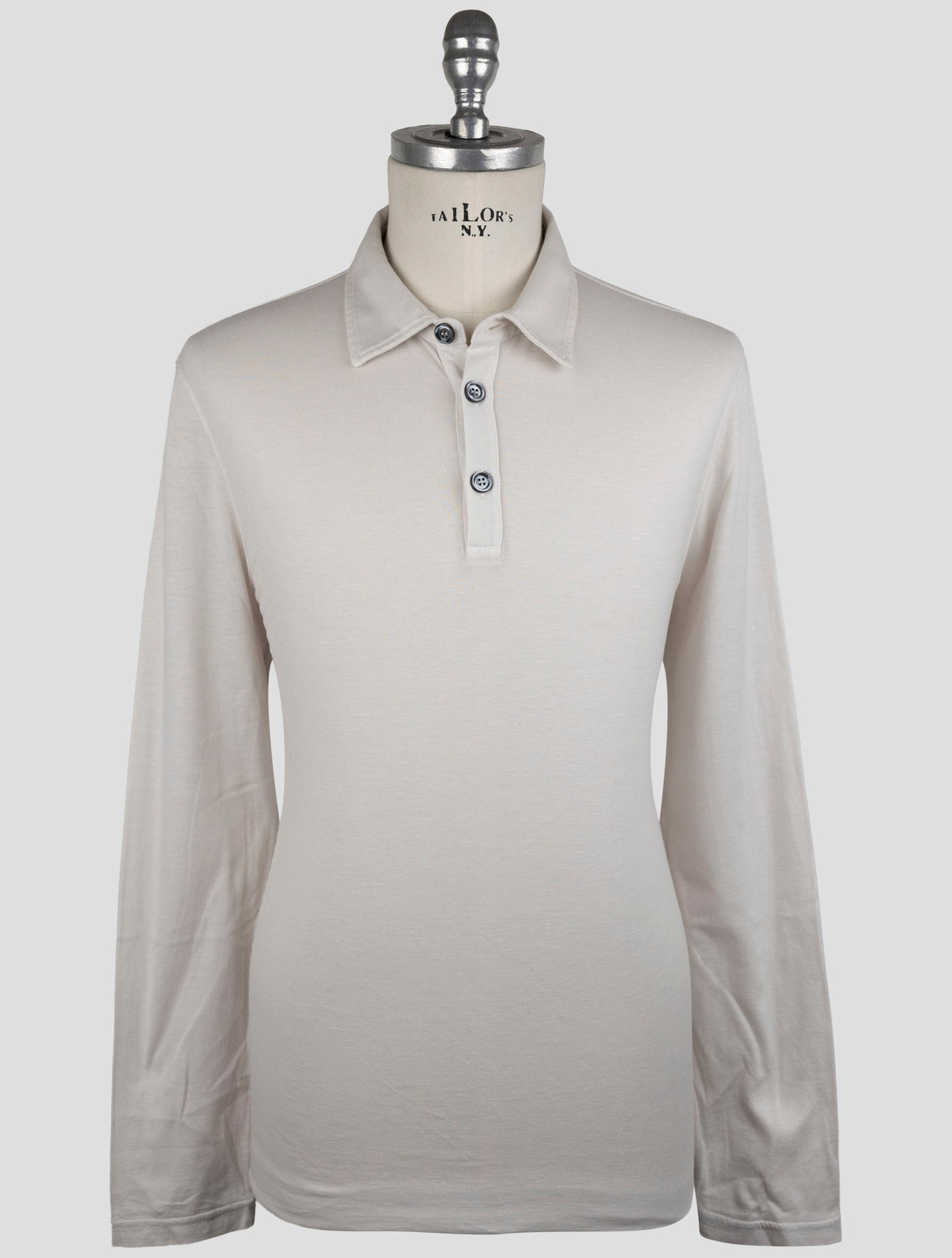 Kiton Gray Cotton Cashmere Sweater  Polo