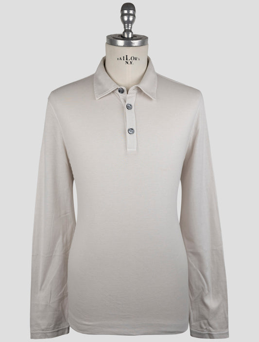 Kiton Gray Cotton Cashmere Sweater  Polo
