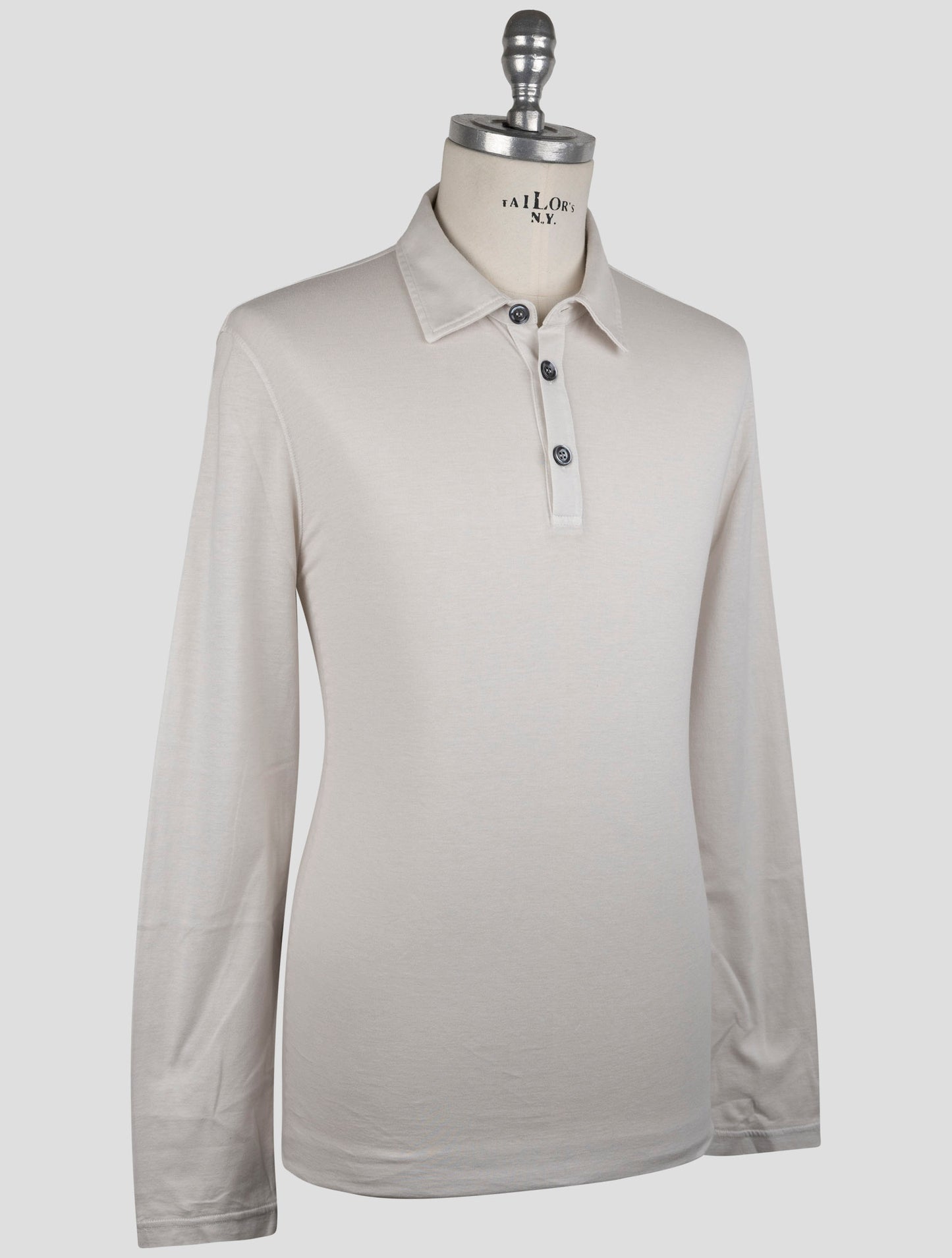Kiton Gray Cotton Cashmere Sweater  Polo