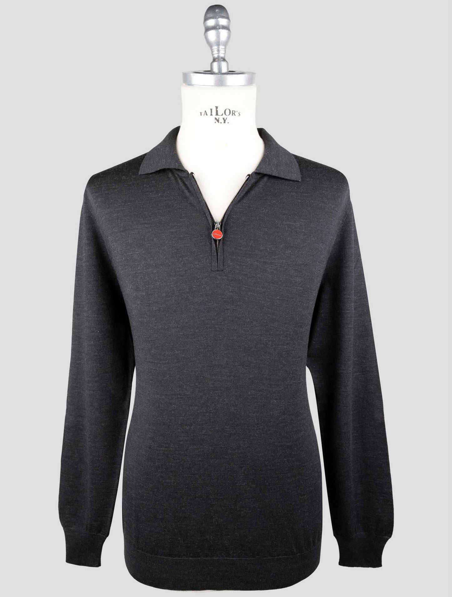 Kiton Dark Gray Wool Sweater Polo