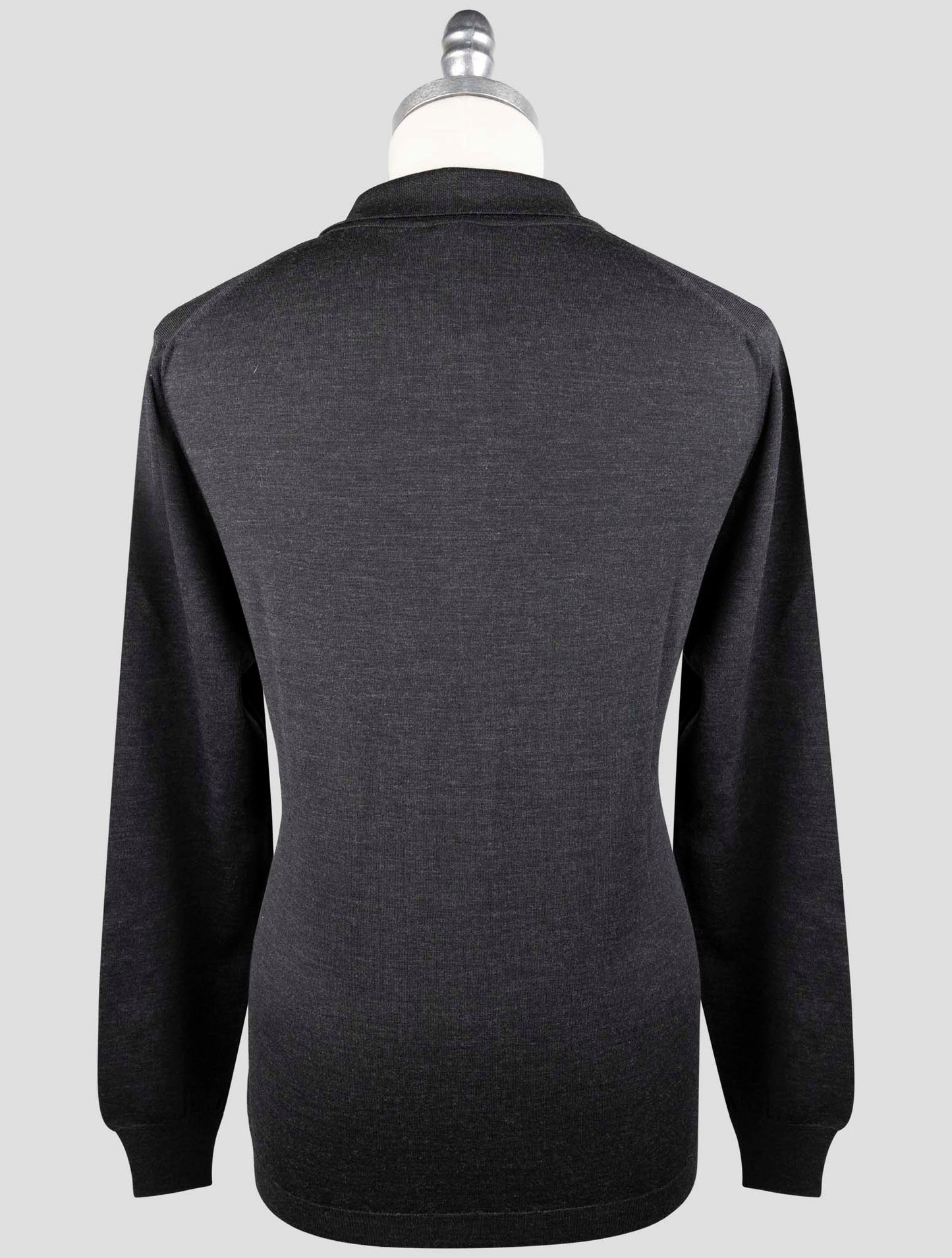 Kiton Dark Gray Wool Sweater Polo