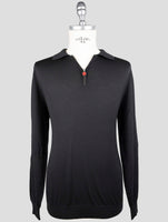 Kiton Black Wool Sweater Polo