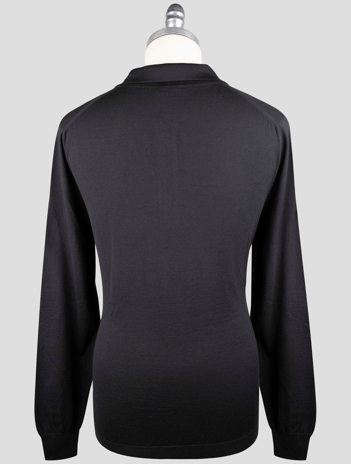 Kiton Black Wool Sweater Polo