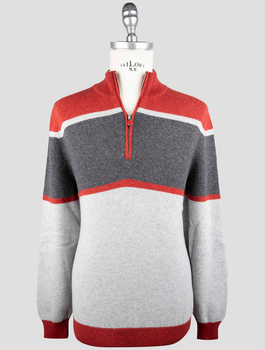 Kiton Multicolor Cashmere Sweater Half Zip