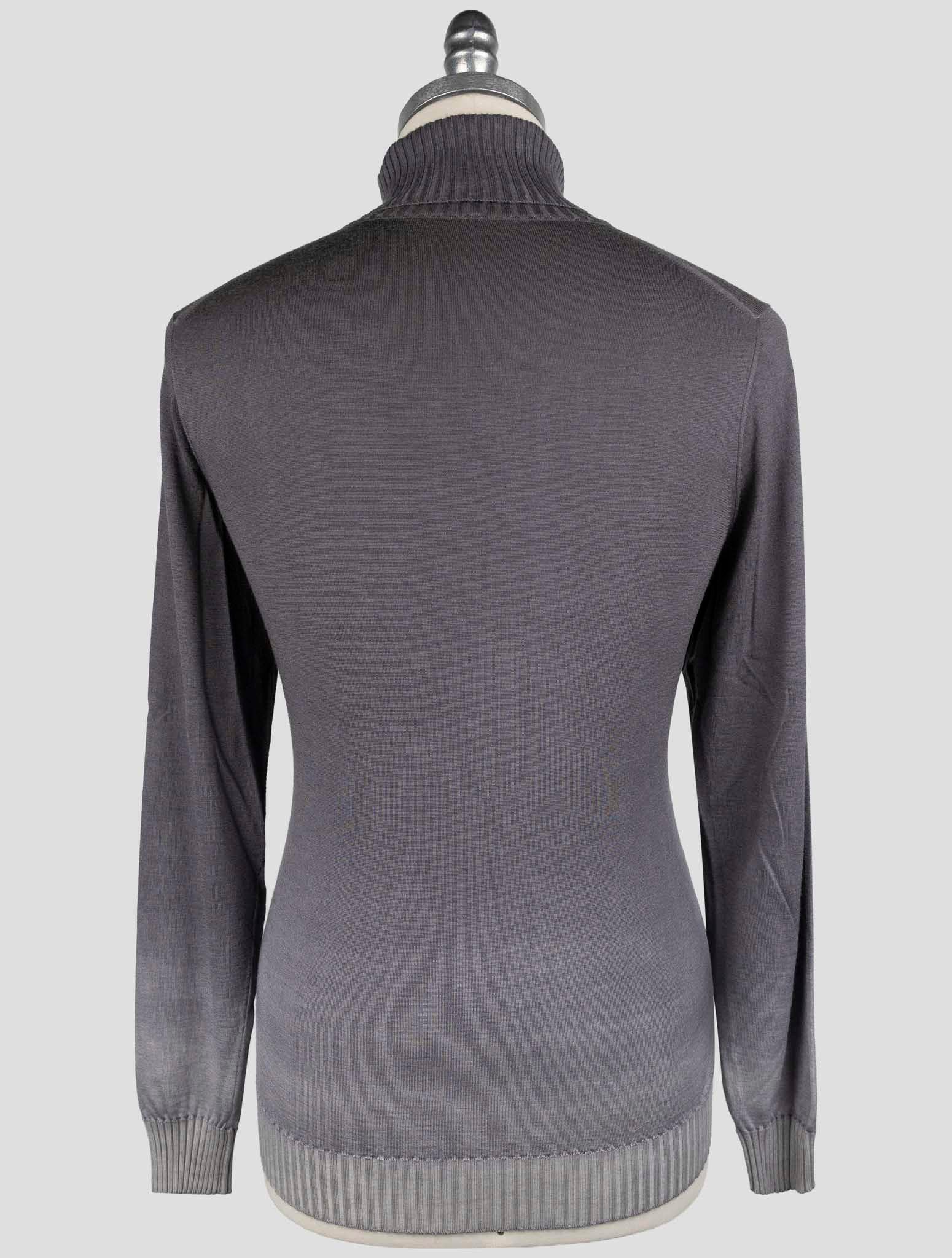 Kiton Gray Cashmere Silk SweaterTurtleneck