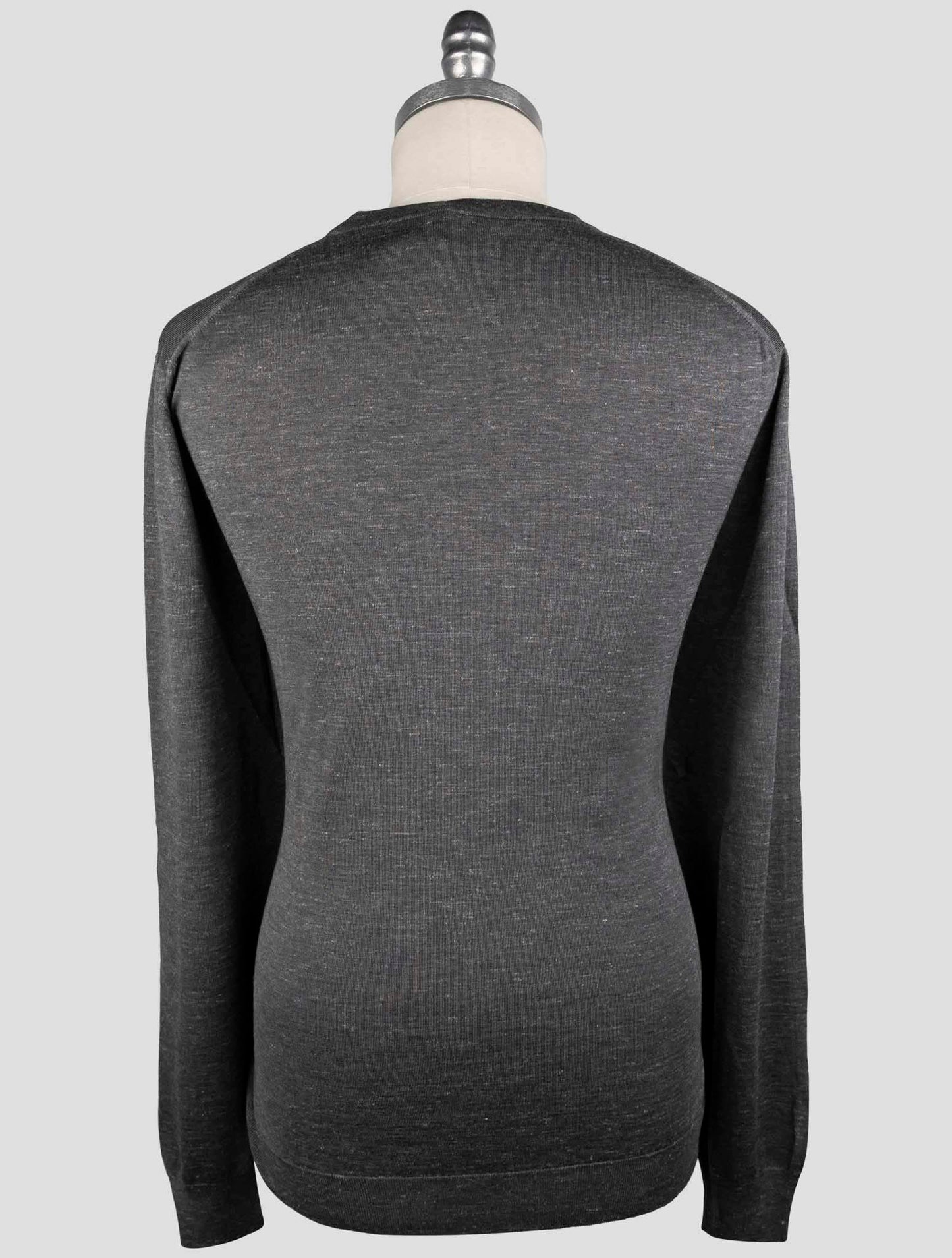 Kiton Gray Silk Cashmere Linen Sweater Crewneck