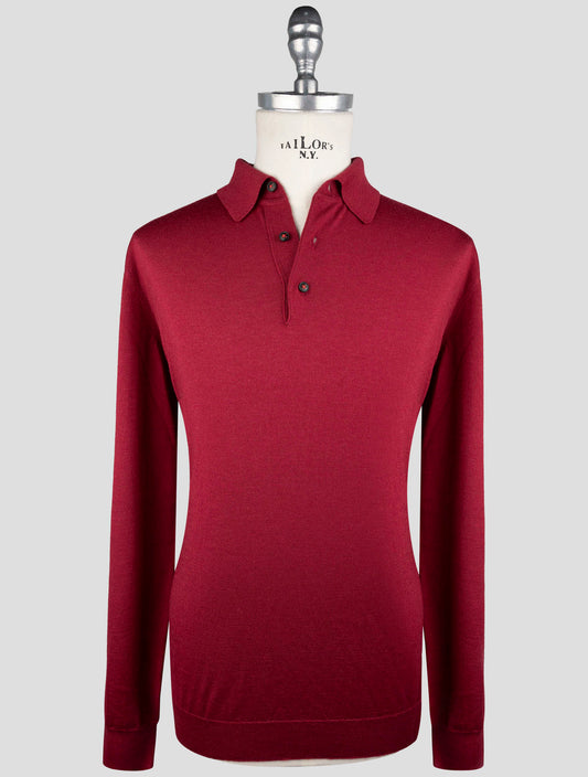 Kiton Burgundy Cashmere Silk Sweater Polo
