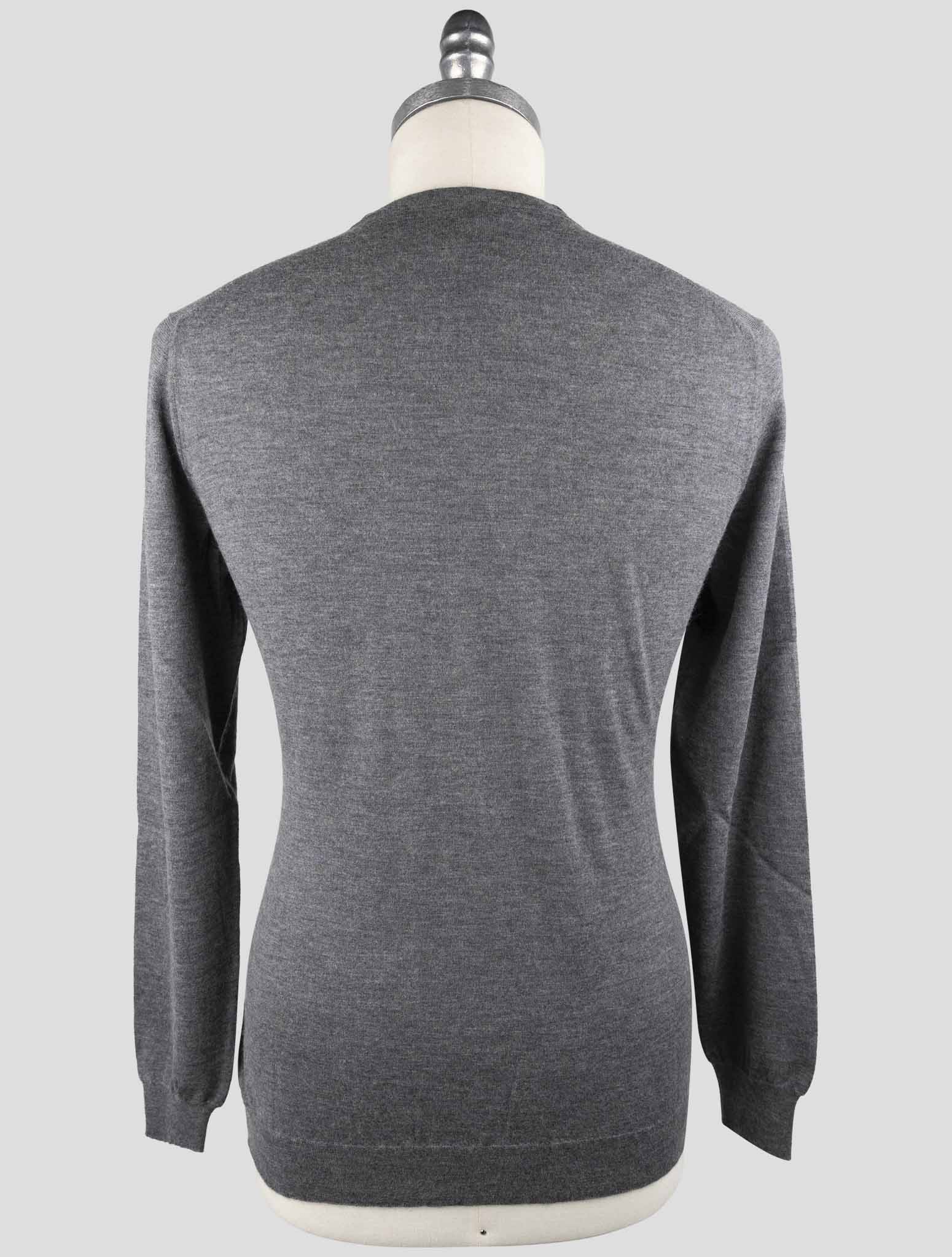 Kiton Gray Cashmere Silk Sweater V-Neck