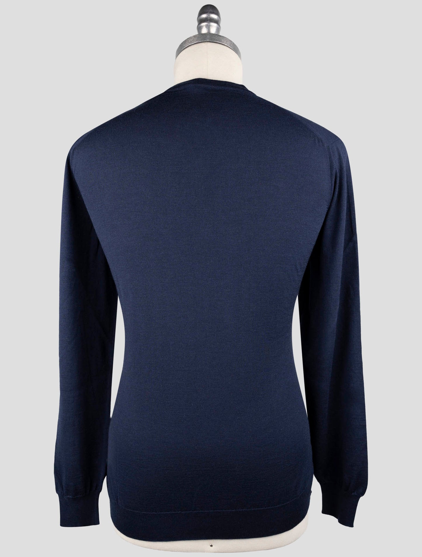 Kiton Dark Blue Cashmere Silk Sweater V-Neck