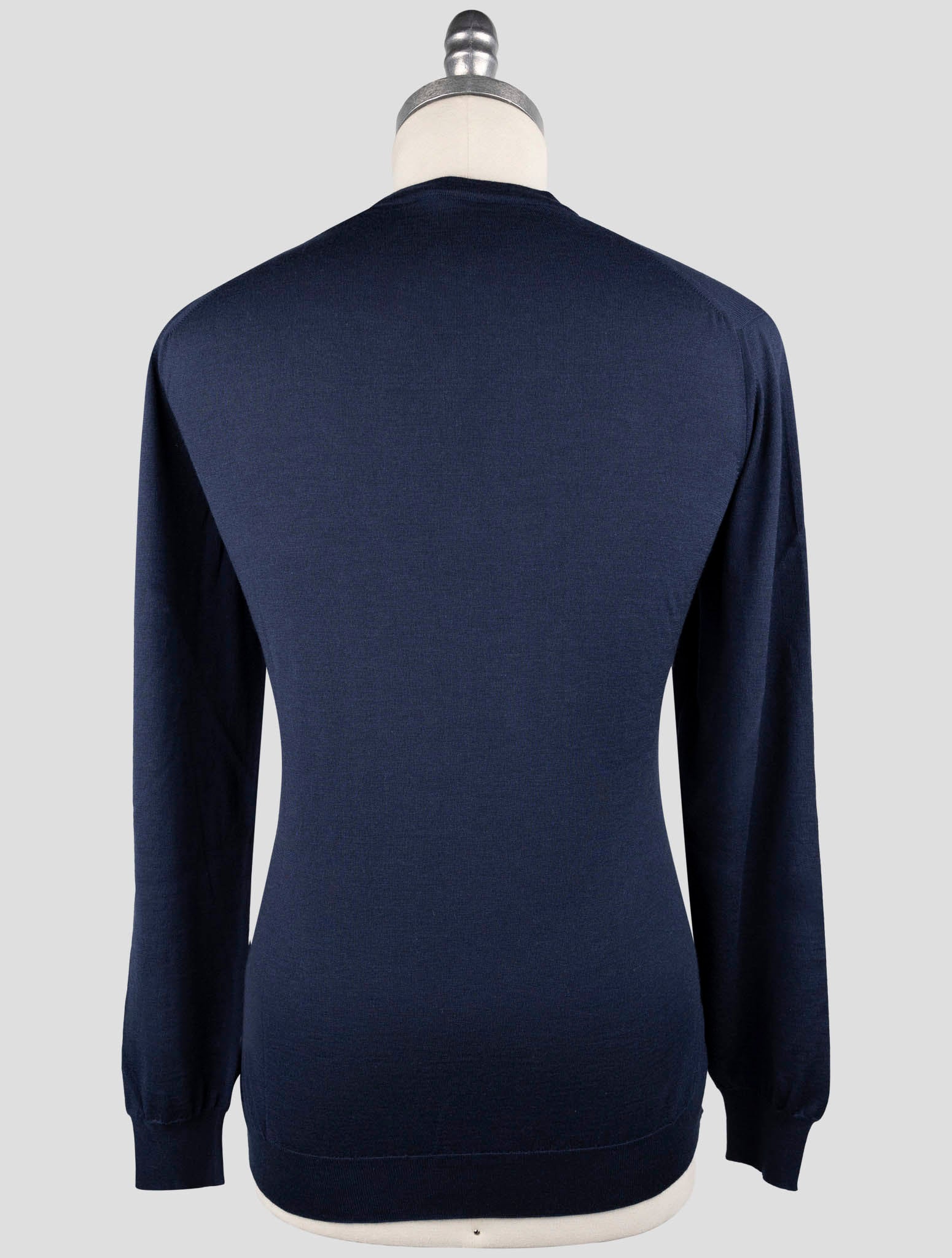 Kiton Dark Blue Cashmere Silk Sweater V-Neck