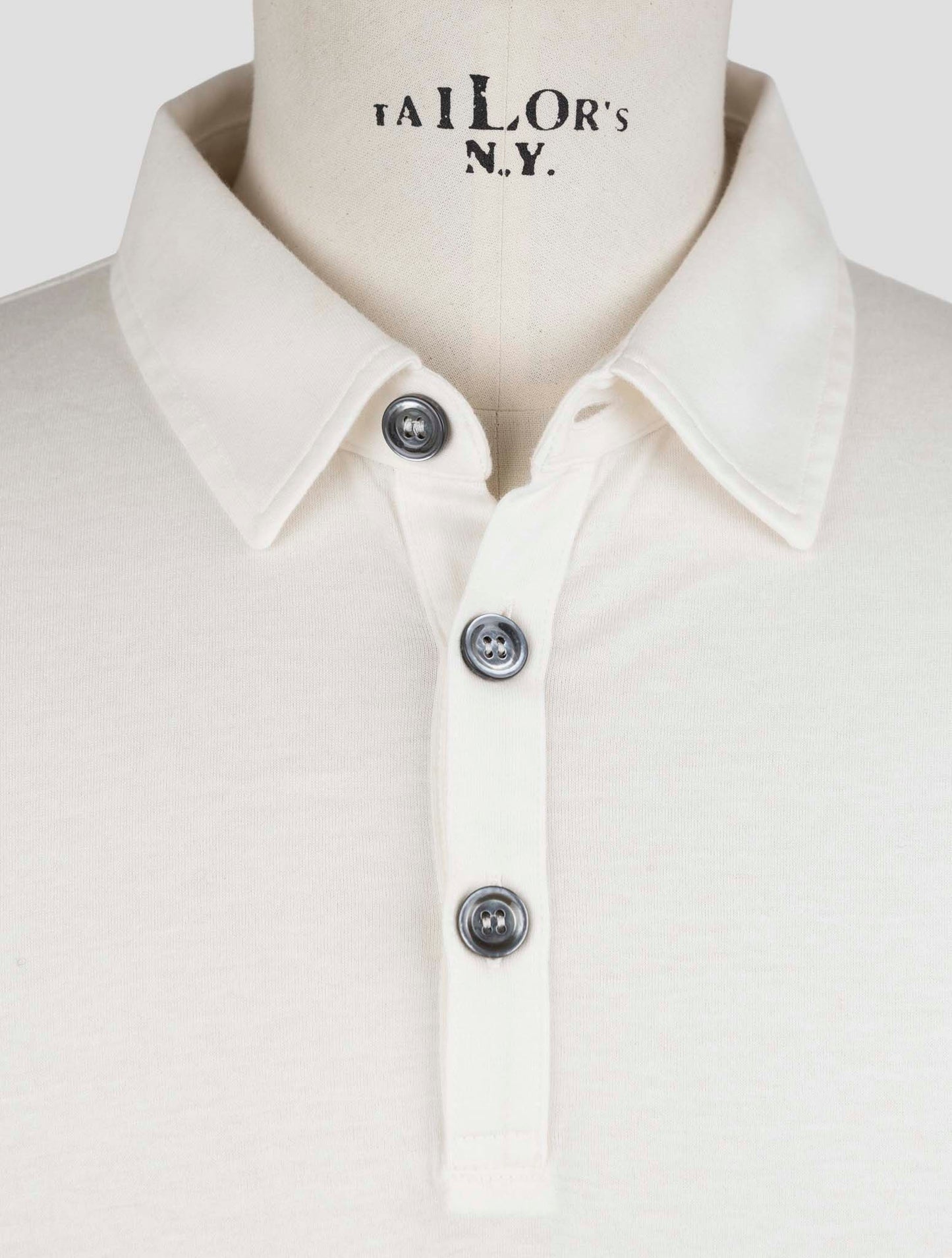 Kiton White Cotton Cashmere Sweater  Polo