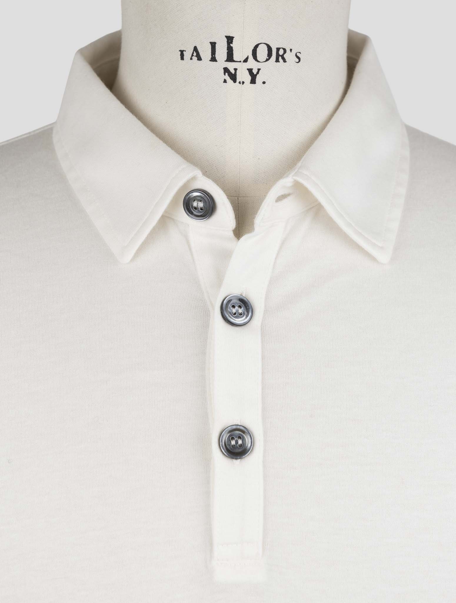 Kiton White Cotton Cashmere Sweater  Polo