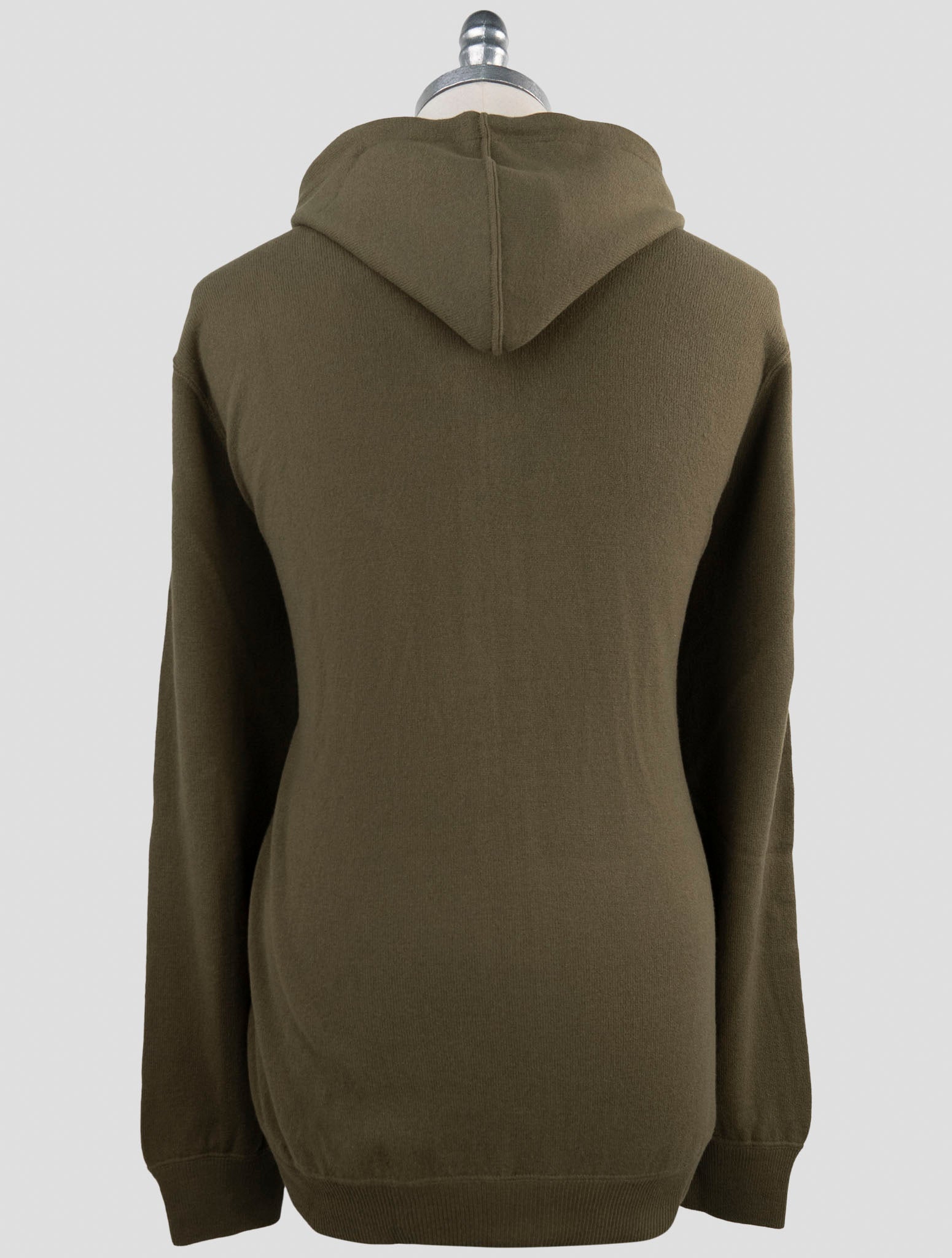 Kiton Green Wool Sweater Full Zip Hoodie
