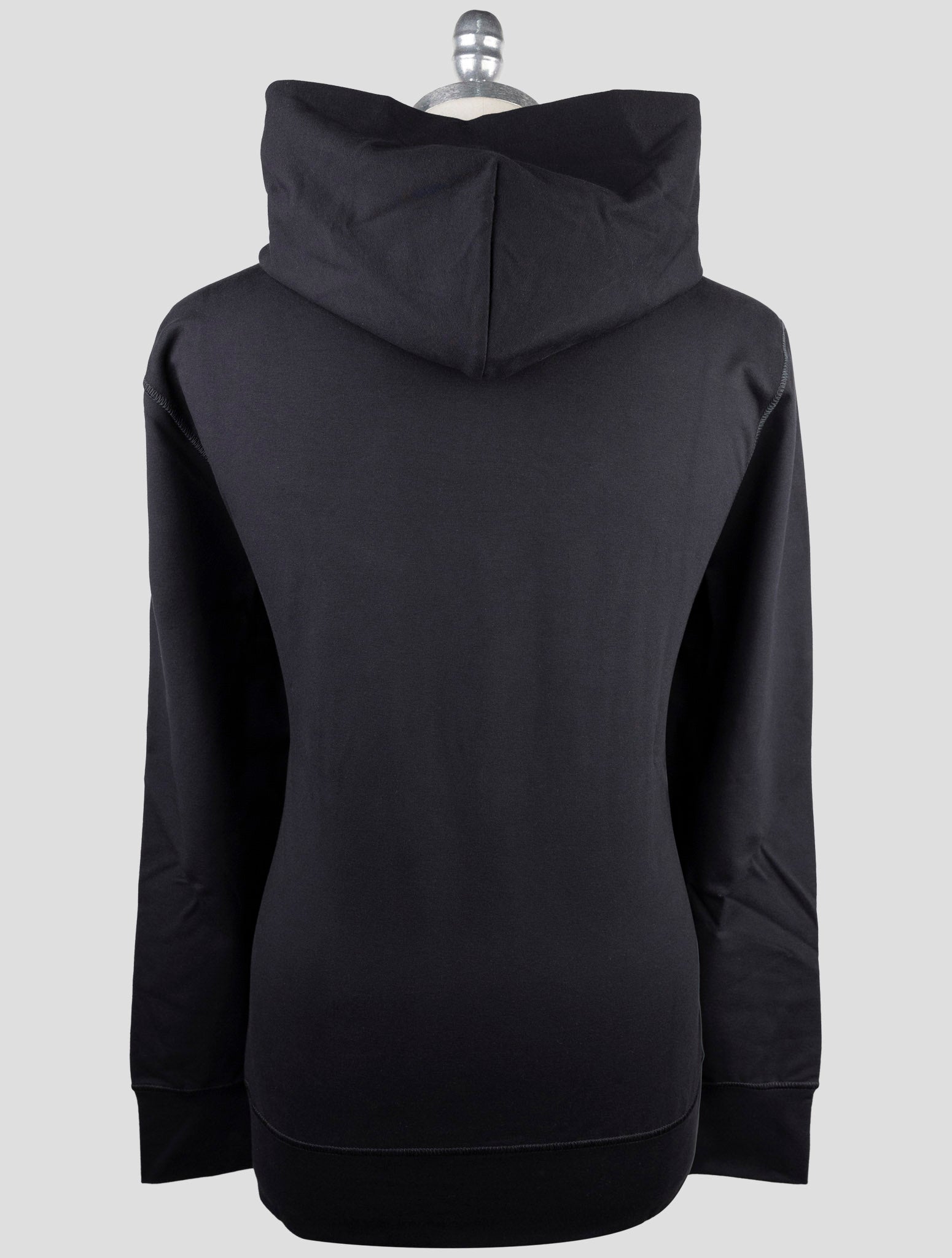 Kiton Black Cotton Ea Sweater Hoodie