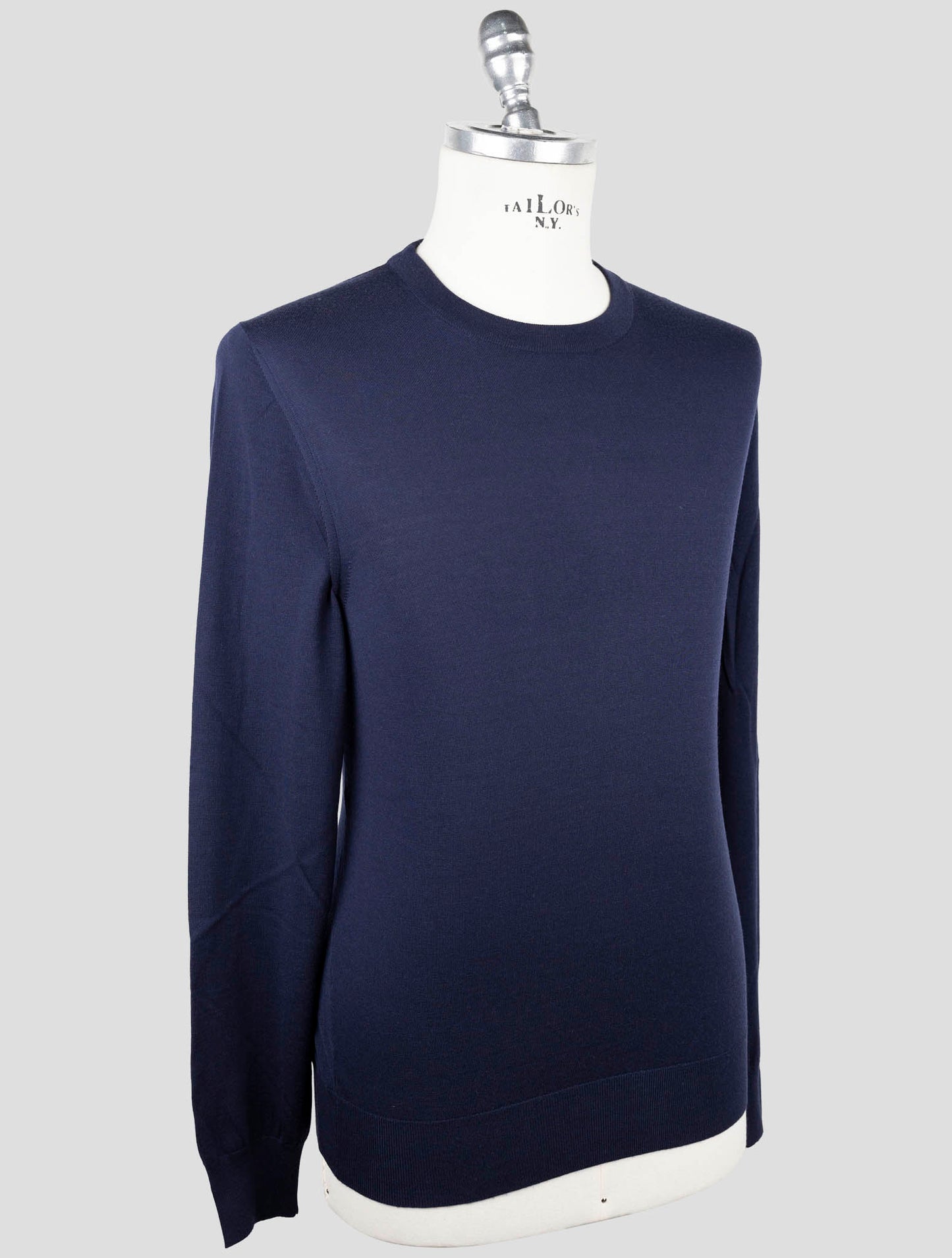 Kiton Blue Wool Sweater Crewneck