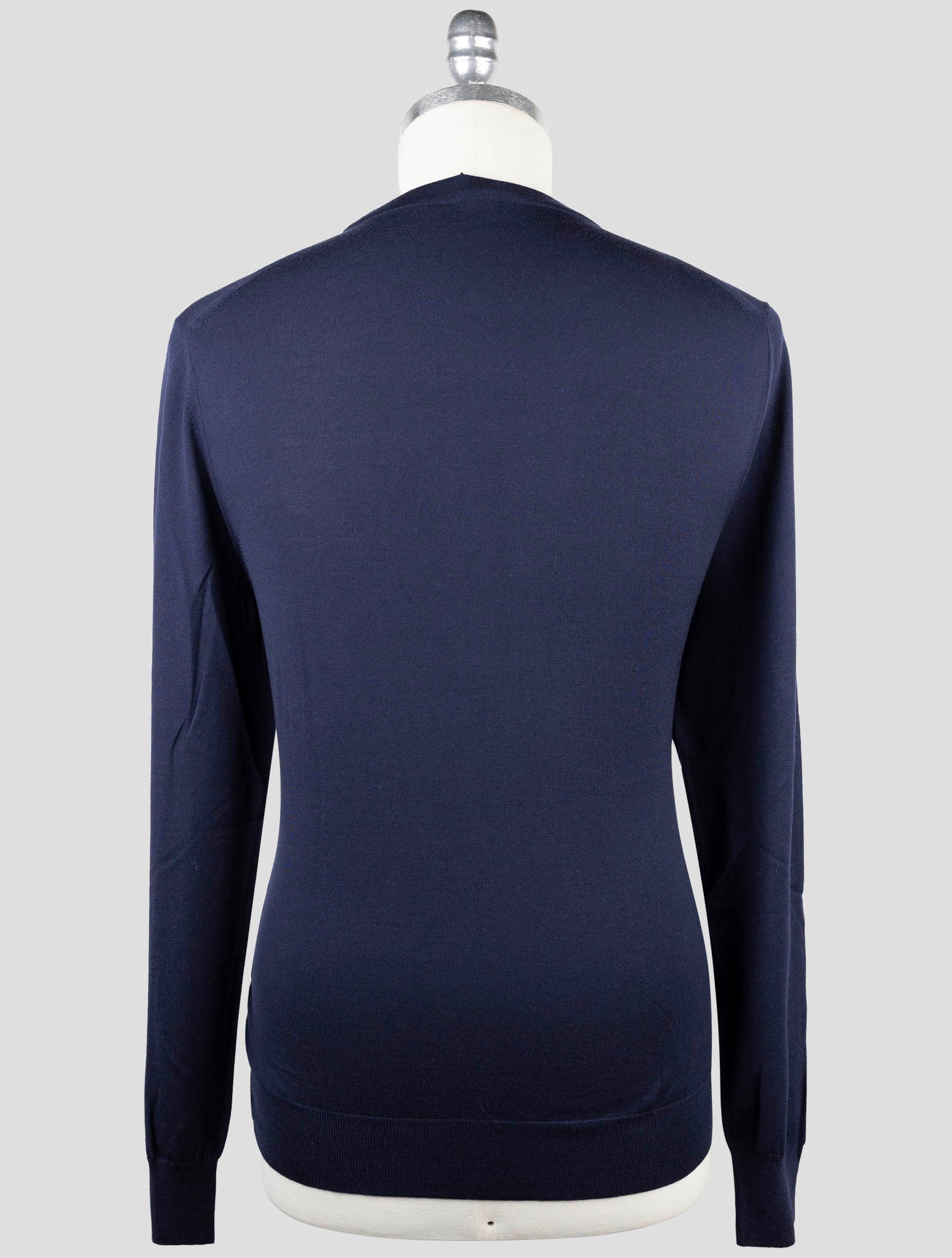 Kiton Blue Wool Sweater Crewneck