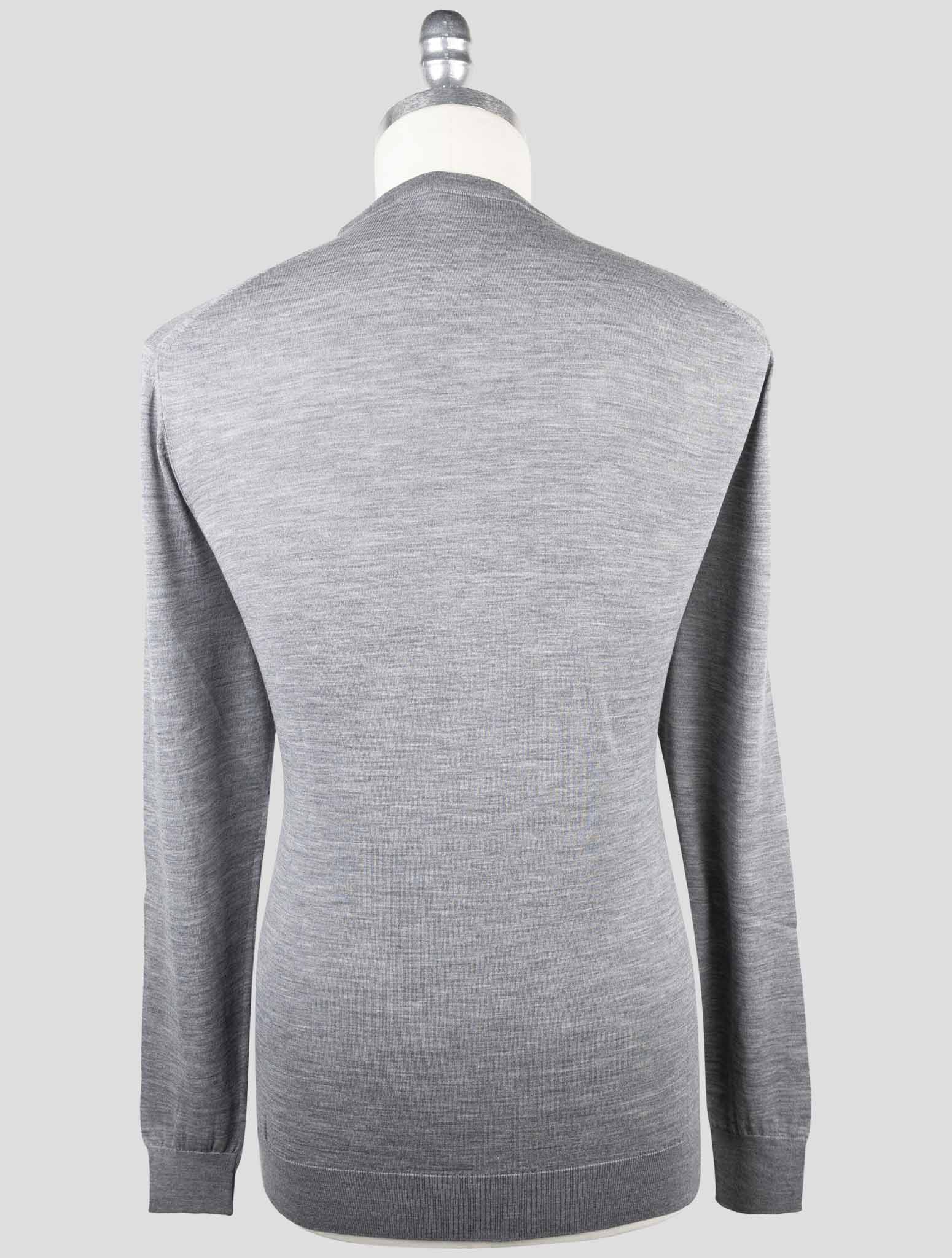 Kiton Gray Wool Sweater Crewneck