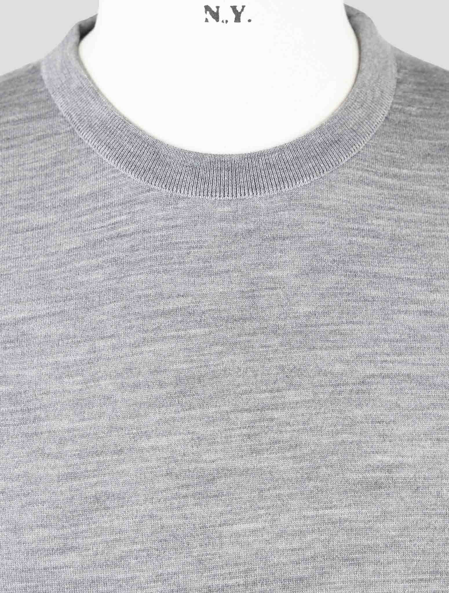 Kiton Gray Wool Sweater Crewneck