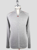 Kiton Gray Cashmere Silk Sweater Full Zip